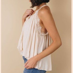 Drape Wrap Camisole Tank Top Beige Cream